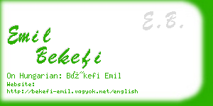 emil bekefi business card